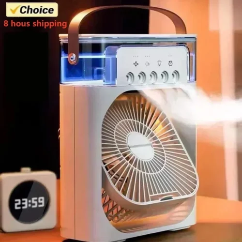3 In1 Fan AIr Conditioner Small LED Night Light Portable Humidifier