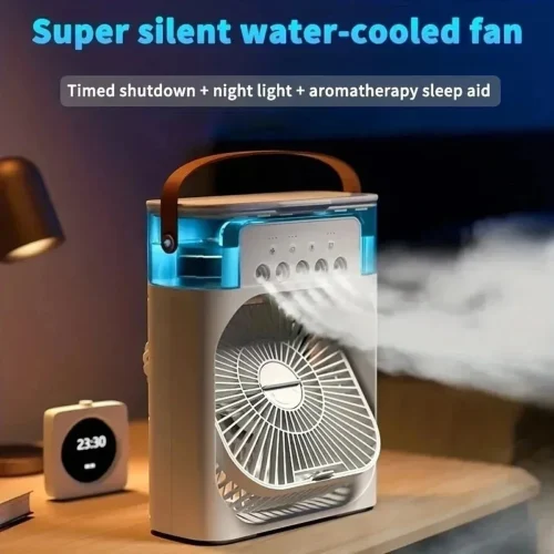 3 In1 Fan AIr Conditioner Small LED Night Light Portable Humidifier - Image 3