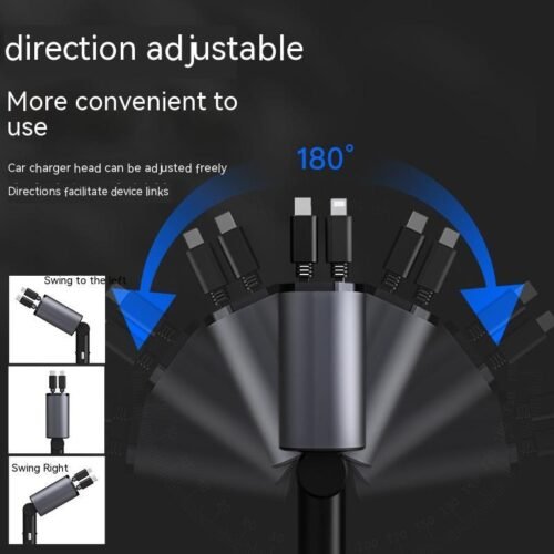 Metal Car Charger 100W Super Fas with USB And TYPE-C Adapter - Image 5